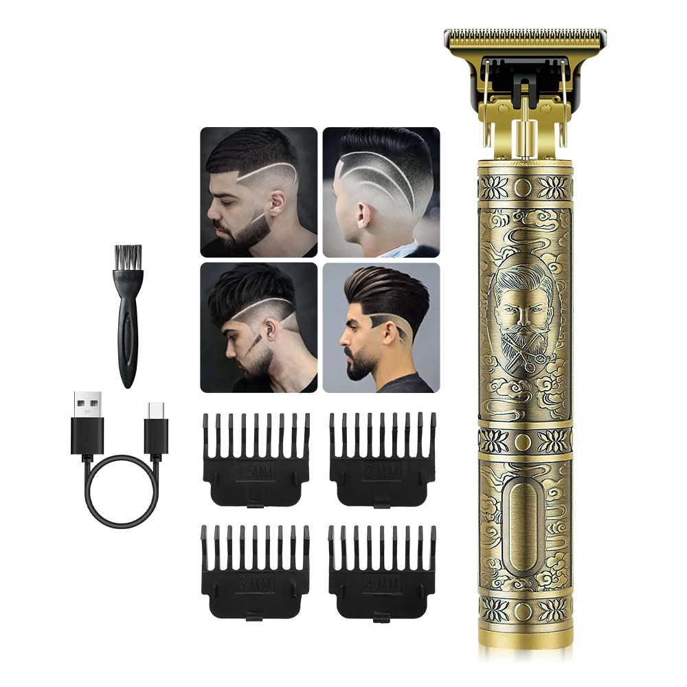 Cordless Metal USB Rechargeable Professional for Men Electric Hair Trimmer Hair Clipper