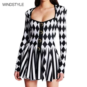 Long Sleeve A- Shaped Midi Quality Slim Short Knit Fashionable Square Collar Button Solid Viscose for Daily Use Spring Autumn