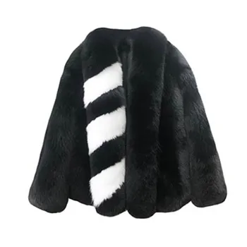 Fashion Coats Hot Sale Fur Women Winter Mink Black And White Coat With Long Sleeves