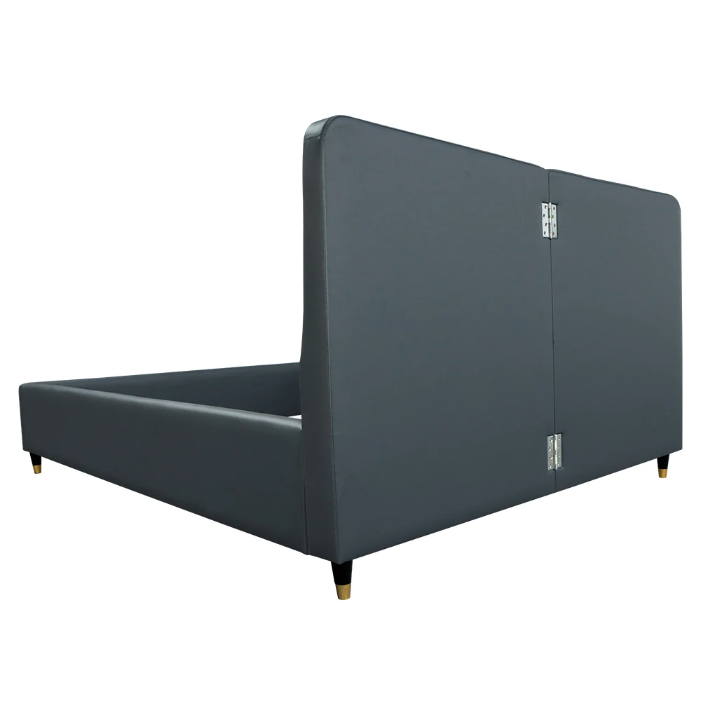 Modern Wooden Folding Bed Base With Mattress Wholesale Soft Upholstered King Size With Headboard