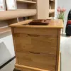 Wood color-double hidden compartments + key unlock