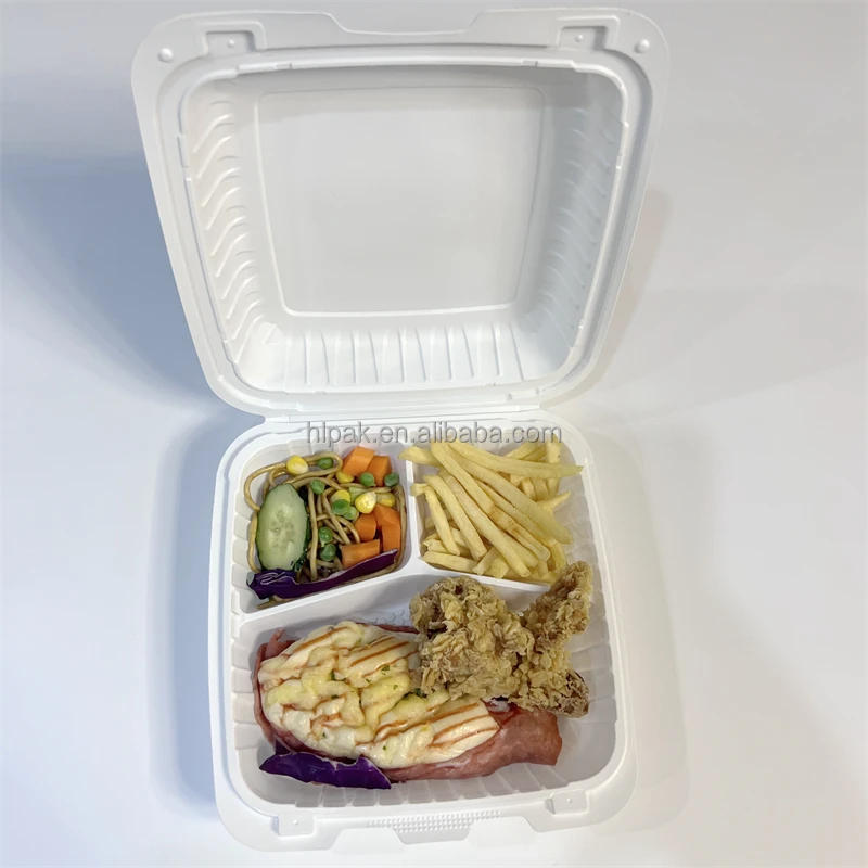 Stackable Microwave White Disposable Restaurant Dine Out Food 9x9x3