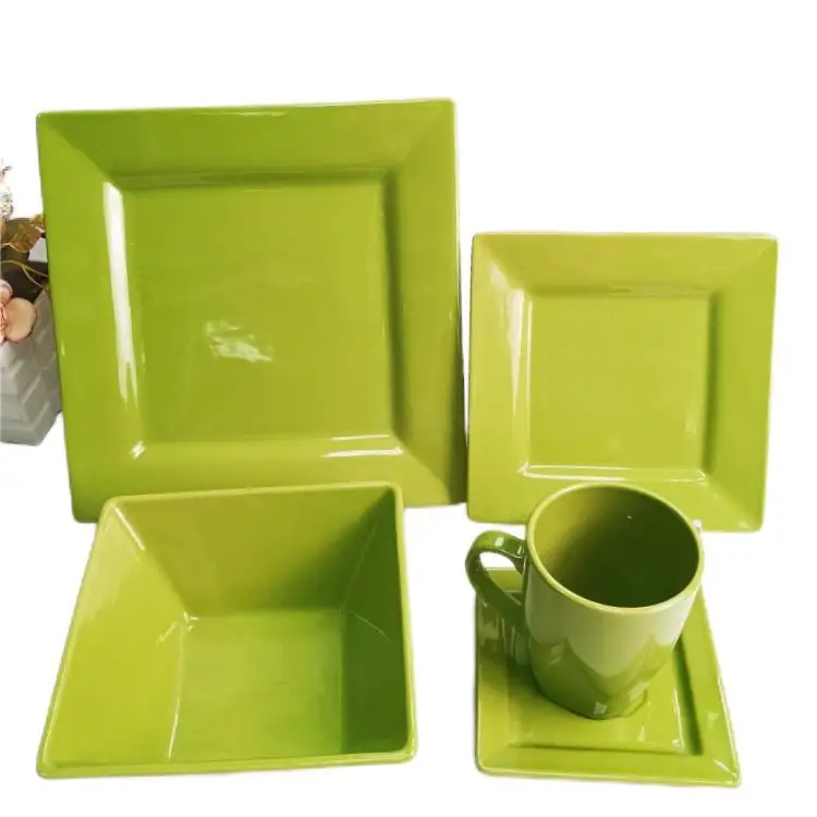 Shop Our High Quality 20pcs Glaze Green Ceramic Dinnerware Set