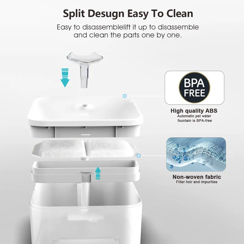 2.2l Smart Cat Water Fountain App Control Pet Drinking Water Fountain