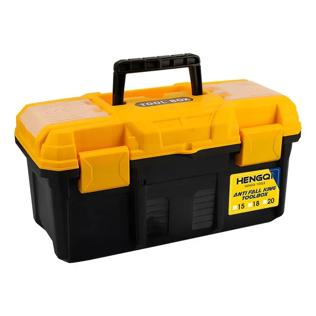 PP plastic tool box with Removable Tray Yellow and Black Tool Box Multipurpose Portable Storage Box