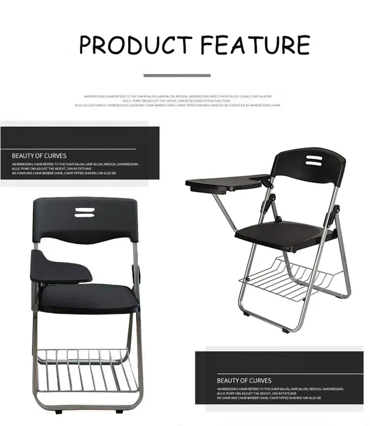Cheap Student Chair With Writing Pad Foldable Plastic Office Training