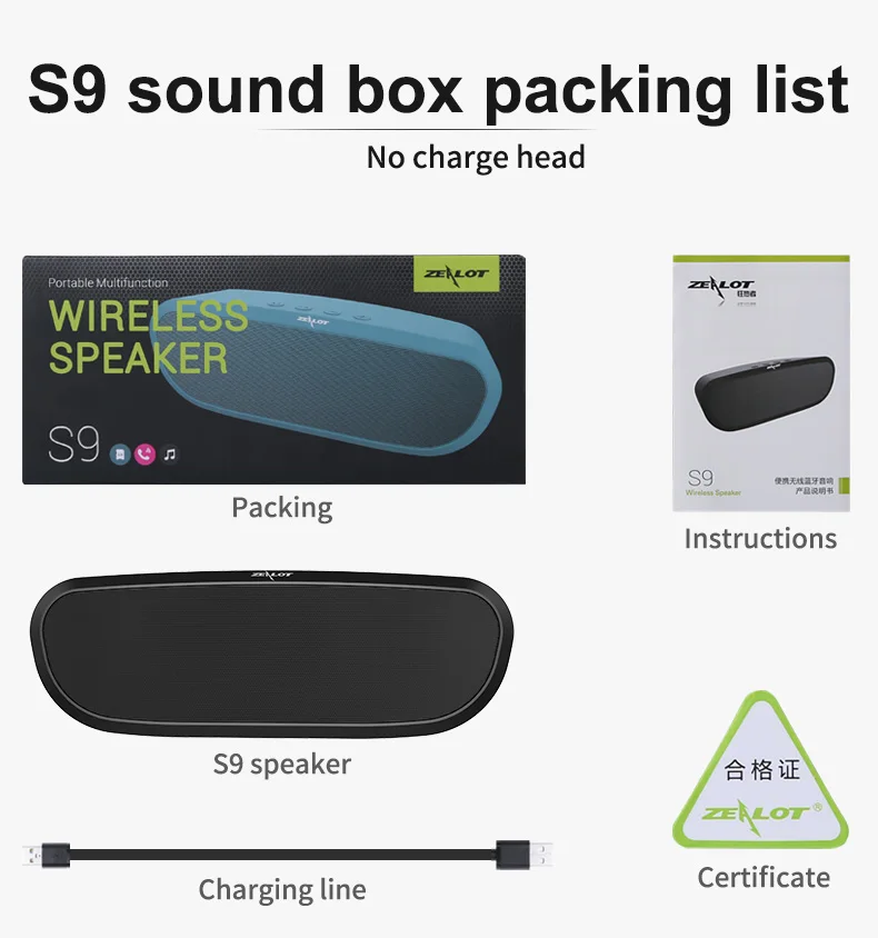 S9 Newest Super Bass Desktop Sports Handsfree Portable Waterproof Outdoor Mini True Wireless Speaker - ANKUX.COM