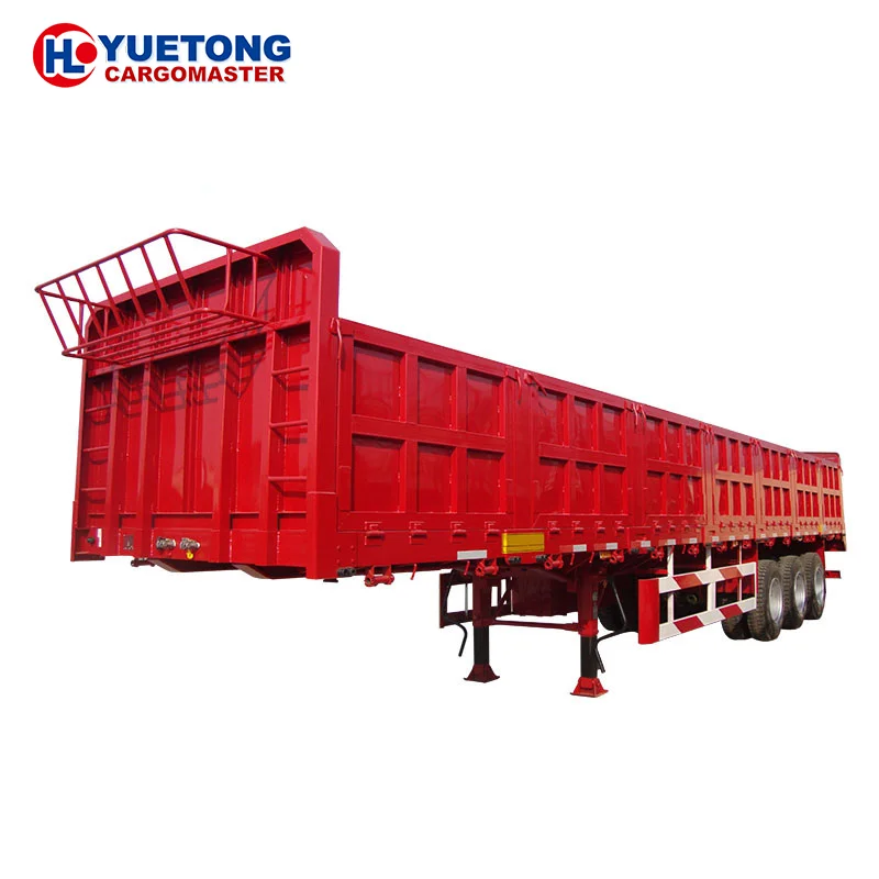 Drop Side Semi Trailer 13m 30/40/50/tons Side Wall Semi Trailer ...