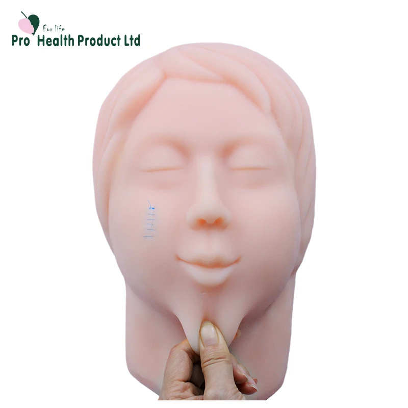 Мягкая силиконовая женская голова манекена для лица с костным швом для тренировки ботокса и филлеров