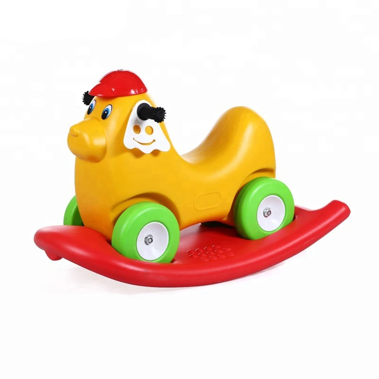 Feelkids PE Plastic Rocking Horse Ride-On Toy for 2-8 Year Olds Unisex Dog Car Style manufacture