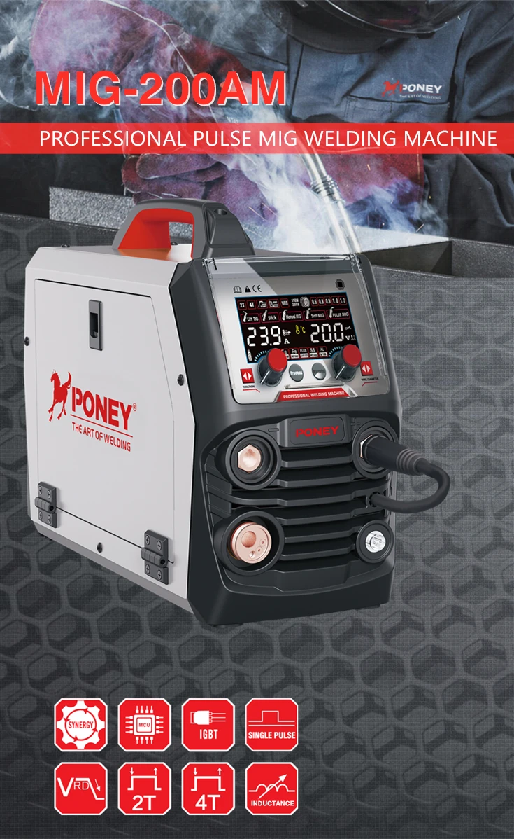 Digital Control Synergic  5-in-1 Multi Function MIG Welding Machine CO2  200A Gas Shield MIG Welding Machine MIG-200SNY