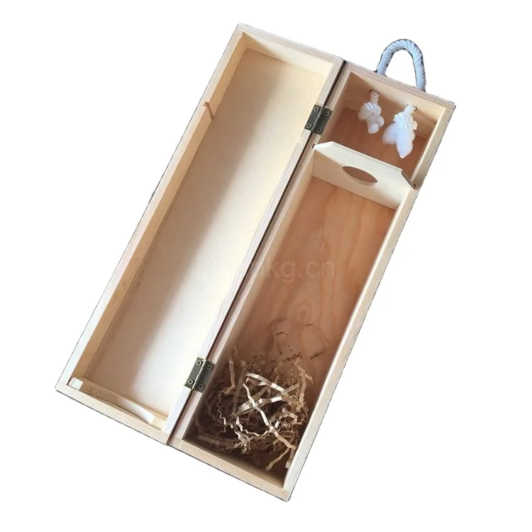 Оптовая продажа вина одной бутылки подарок для хранения деревянных незавершенных коробок из красного дерева сосны на заказ