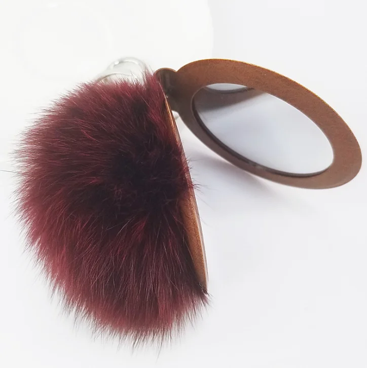Милые зеркальные декоративные подвески для сумок из натурального Лисьего волоса, брелок для автомобиля, модные украшения, подарки на вечеринку, компактный брелок для ключей