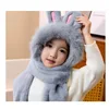 Gorro infantil con orejas de conejo, gris