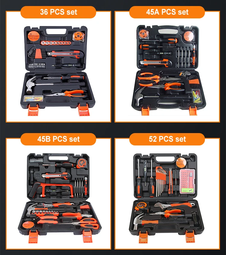 Wholesale professional 108pcs household general tool set combination kits durable home repair toolbox mechanical tookit