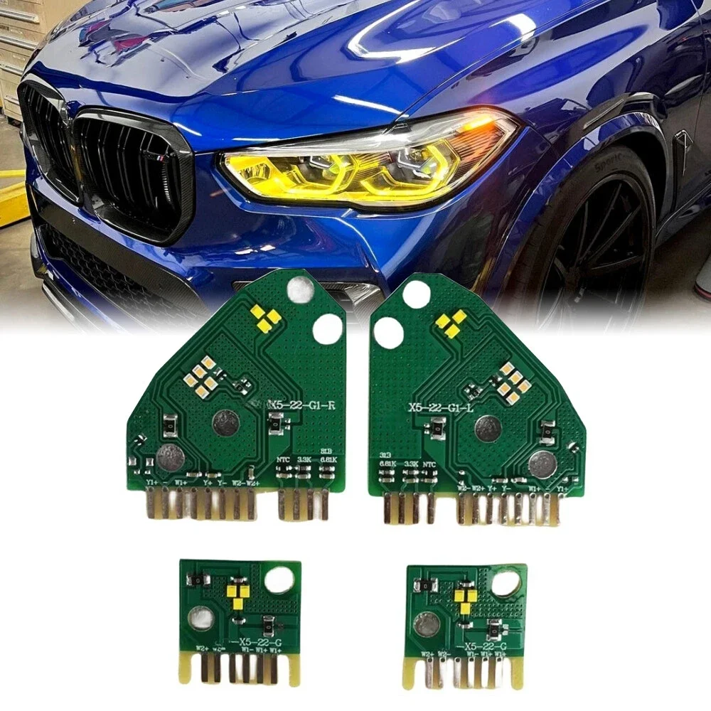 G05 X5 G06 X6 F95 X5M F96 X6M LCI CSL Yellow/RGB Headlights DRL Module Upgrade for BMW 19-22 2023+