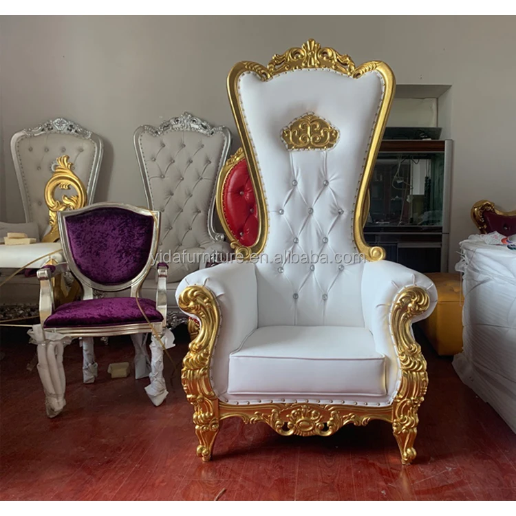 Wholesale White Wedding Wooden Throne Chair King And Queen Throne