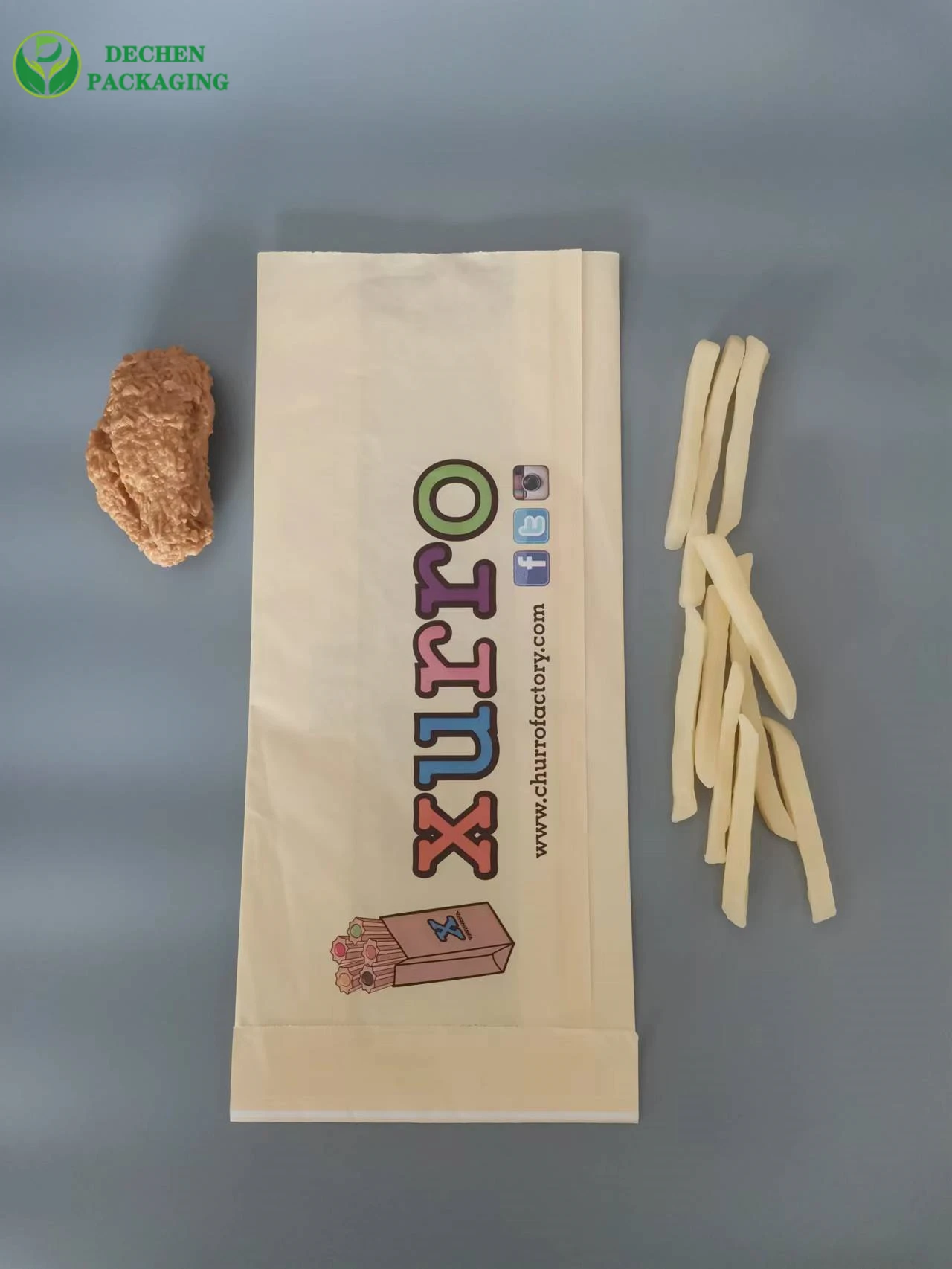 Sac en papier Hot Chicken Bag supplier take Food Paper Bag avec étiquette