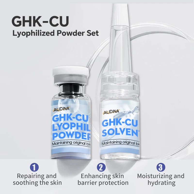 Ghk-cu Ingredients Copper Peptide Lyophilized Powder Serum Kit Scalp Repair Blue Copper Peptides Skin Revitalizing Serum B