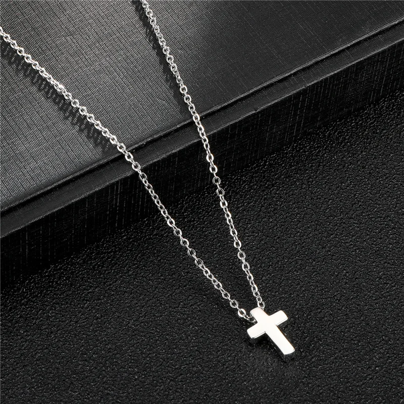 Stainless Steel Christian Necklace Custom Bible Verse Cross Pendant Prayer Charm Necklace Faith Religious Jewelry for Women