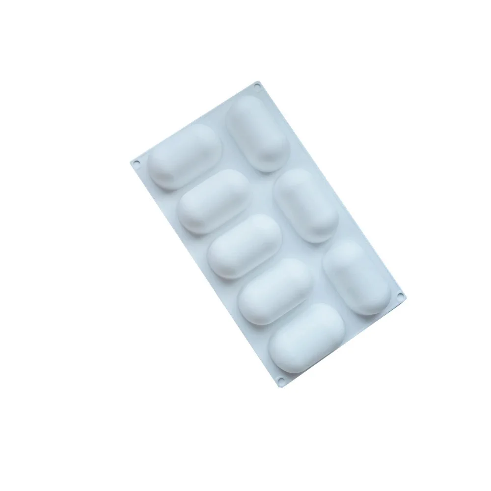 French Oval Silicone Mousse Mold Handmade Small Pillow Shape for Soap Aromatherapy Dessert Baking and Cake Tools
