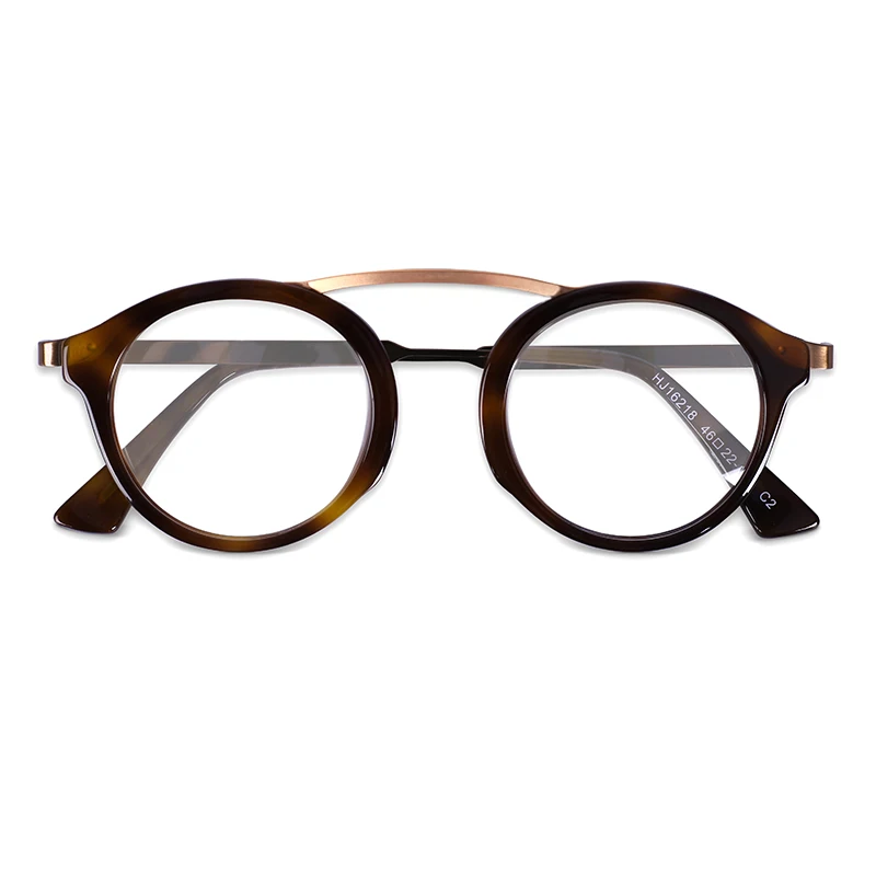 Vintage Double Bridge Acetate Combine Metal Glasses Eyewear Eyeglass Frames