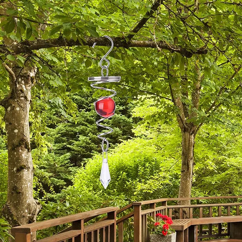 Wholesale Gazing Ball Spiral Tail Wind Spinner Stabilizer Hanging Yard