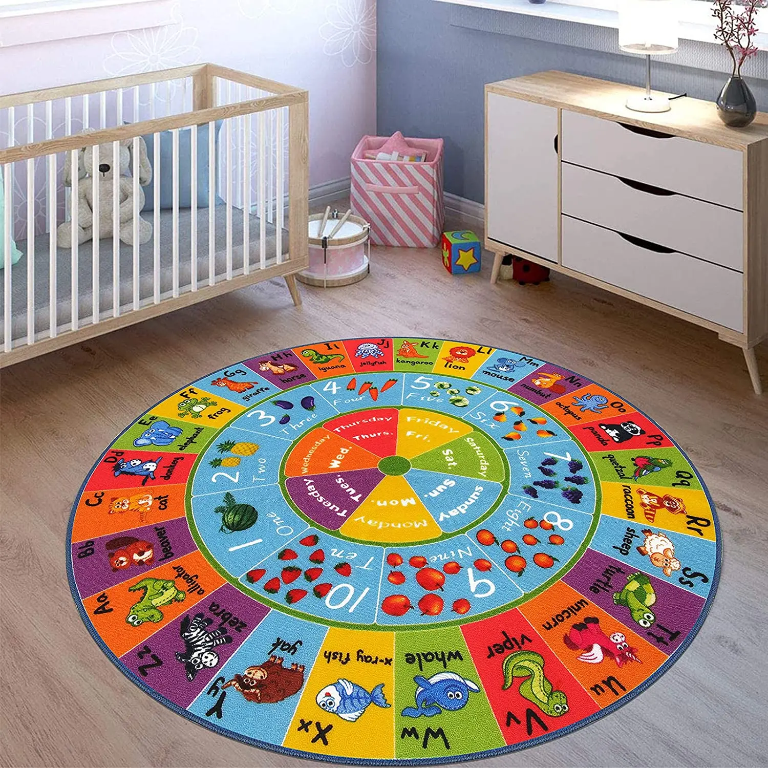 Best Selling Soft Plush Surface Kids Play Rug Mat Playmat with Non-Slip Backing Education Area Playtime Rug Baby Floor Play Mats