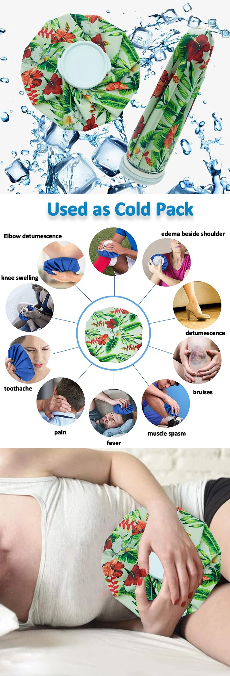 hot cold therapy different sizes reusable ice pack therapy ice compression bag first aid factory