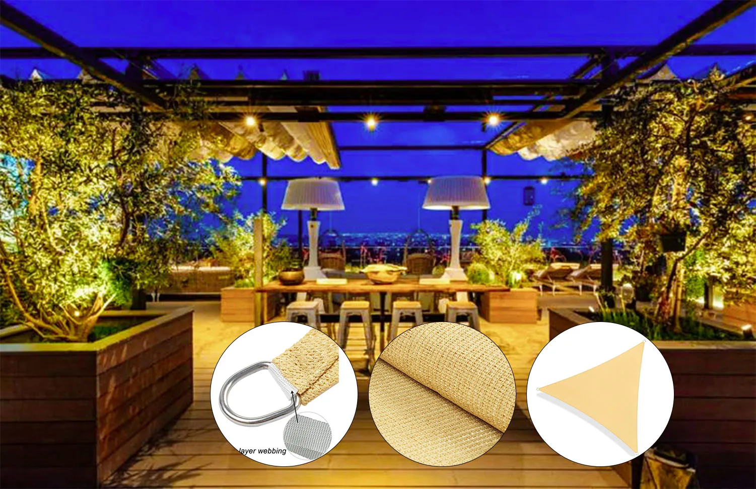 Canopy Uv Block Rectangular Awnings Patio Waterproof Outdoor Facility ...