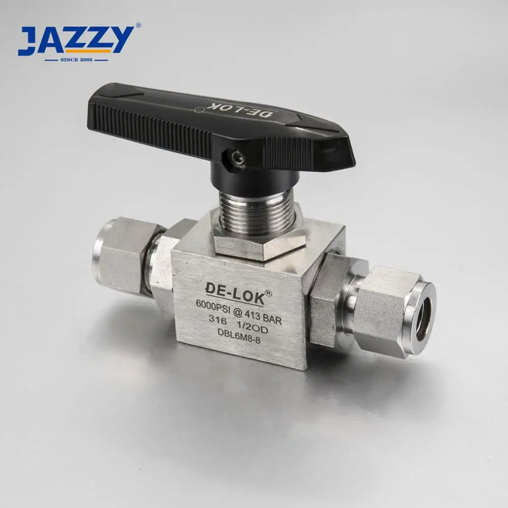 JAZZY high pressure 6000PSI 2 way stainless steel threaded manifolds instrument OD End swagelok Ball