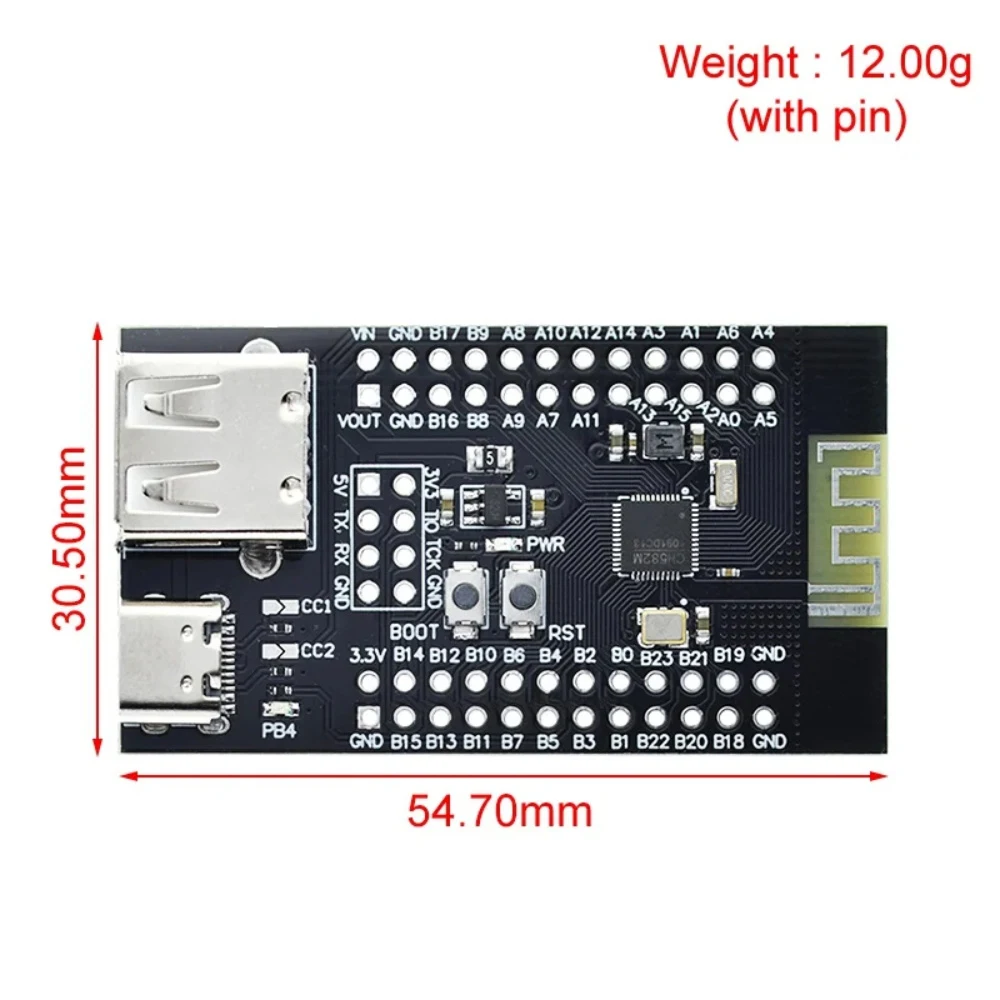 CH582M Development Board Core Board BLE Wireless Bluetooth Microcontroller Low Energy Bluetooth MCU Dual USB