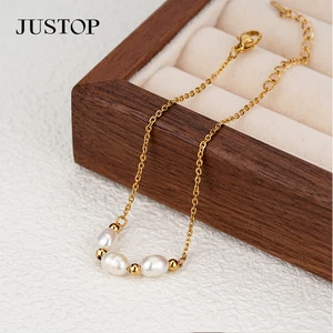 Wholesale Custom PVD 18K 24K Gold Natural Pearl Shell Freshwater Earrings Bracelet Fashion Jewelry Pearl Charm Necklace