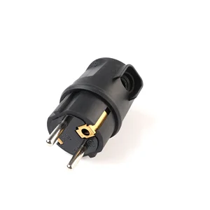 Assembly Type Rewired 16A/250VAC Rubber/TPE IP44 Waterproof Schuko 90 Degrees Plug for 3G2.5MM2 Rubber Cable