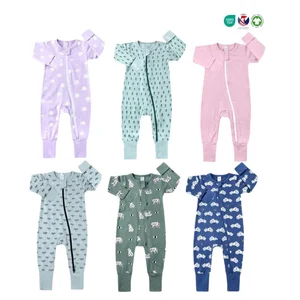 Wholesale Western Baby Clothes One Pieces Pattern Playsuits Jumpsuit Double Anti-Slip Zipper Bodysuits Baby Rompers