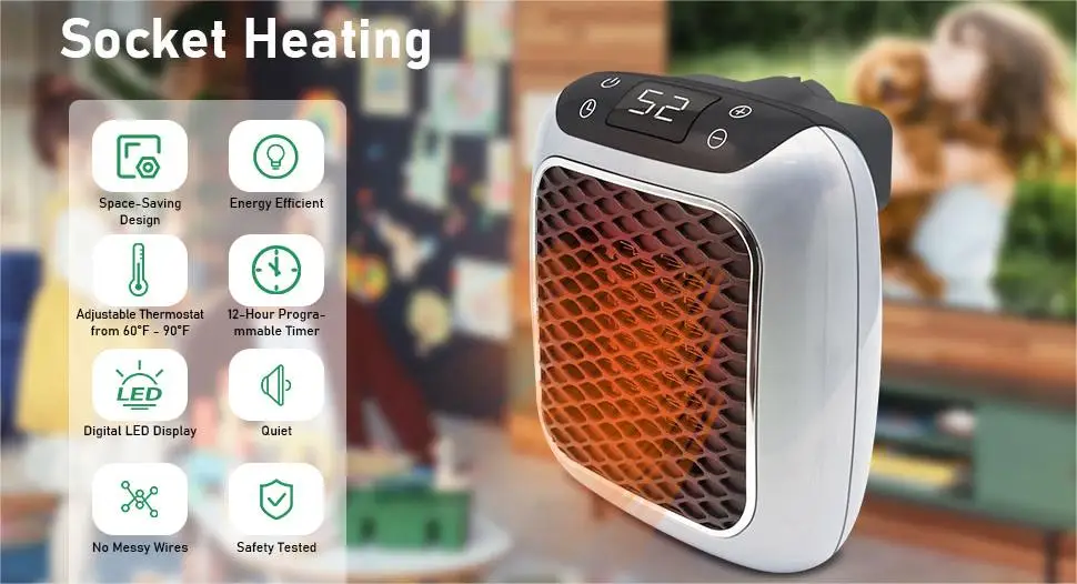 Wholesale Mini Fan Heater Small Smart Wall Socket Heater Portable