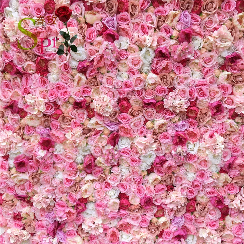 6 Pannelli Fioriti Artificiali Fai Da Te – Rose Di Seta Bianche 60x40 Cm Per Matrimoni, Feste E Pareti - 3