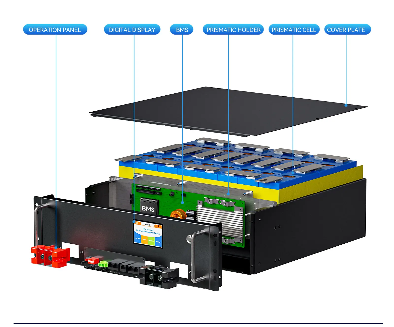 Rocket Battery Rack 15kwh 51.2V 48V Rack Mounted Battery Solar System Energy Storage CAN ...