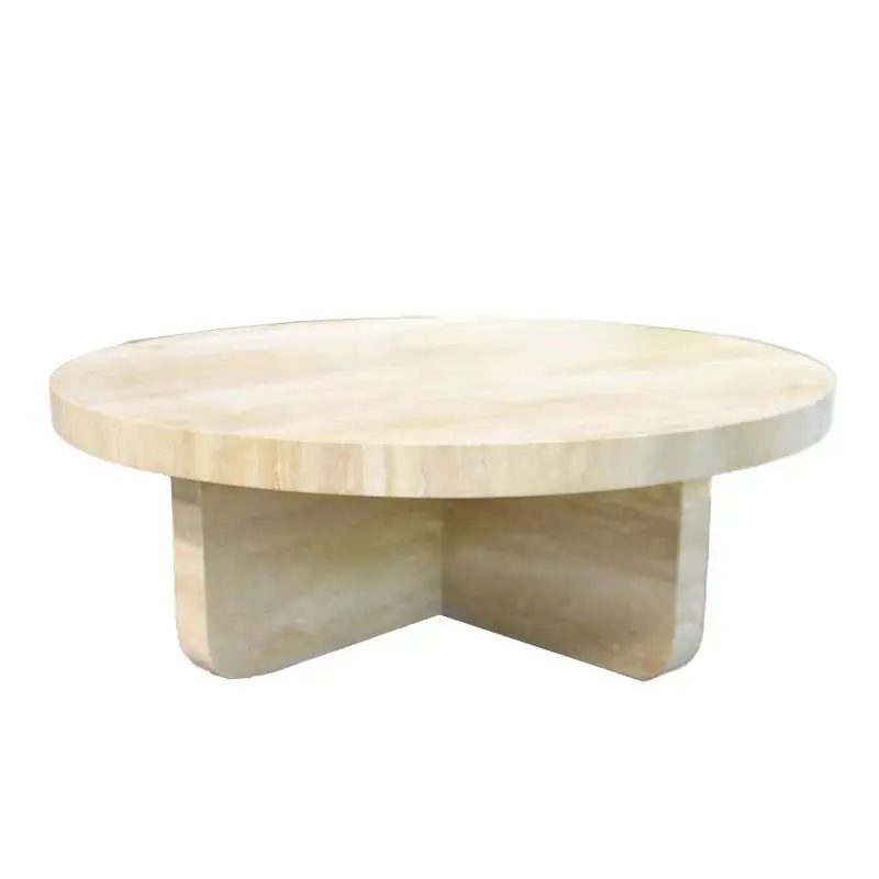 OEM クラシック天然大理石 ベージュ トラバーチン大理石 家具 コーヒー