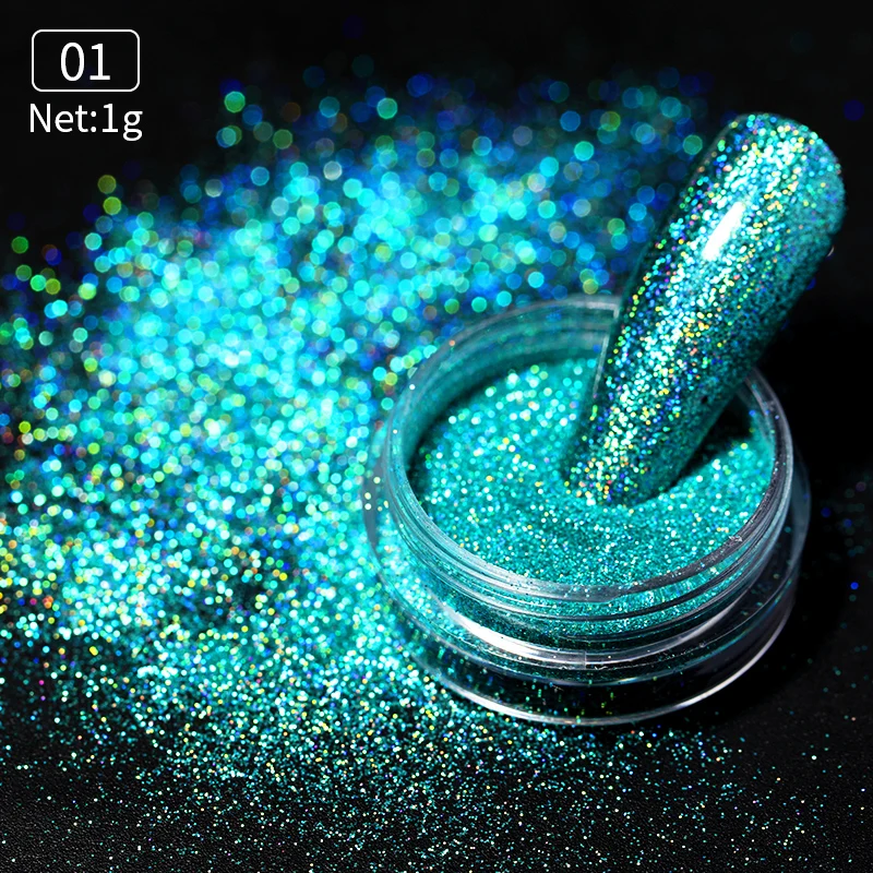 Nail Holographic Iridescent Powder Silver Laser Glitter Mirror Chrome Nail  Pigment Powders - Buy Nail Holographic Iridescent Powder Silver Laser  Glitter Mirror Chrome Nail Pigment Powders Product on