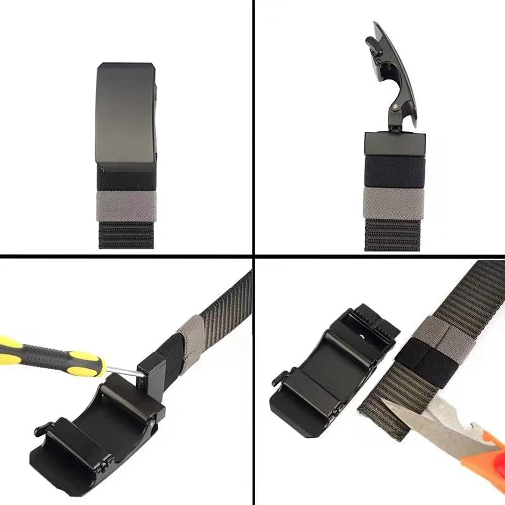 Wear-resistant Breathable Training Reversible Ratchet Belt Hiking Rigger Nylon Extra Thick Webbing Tactical Belt