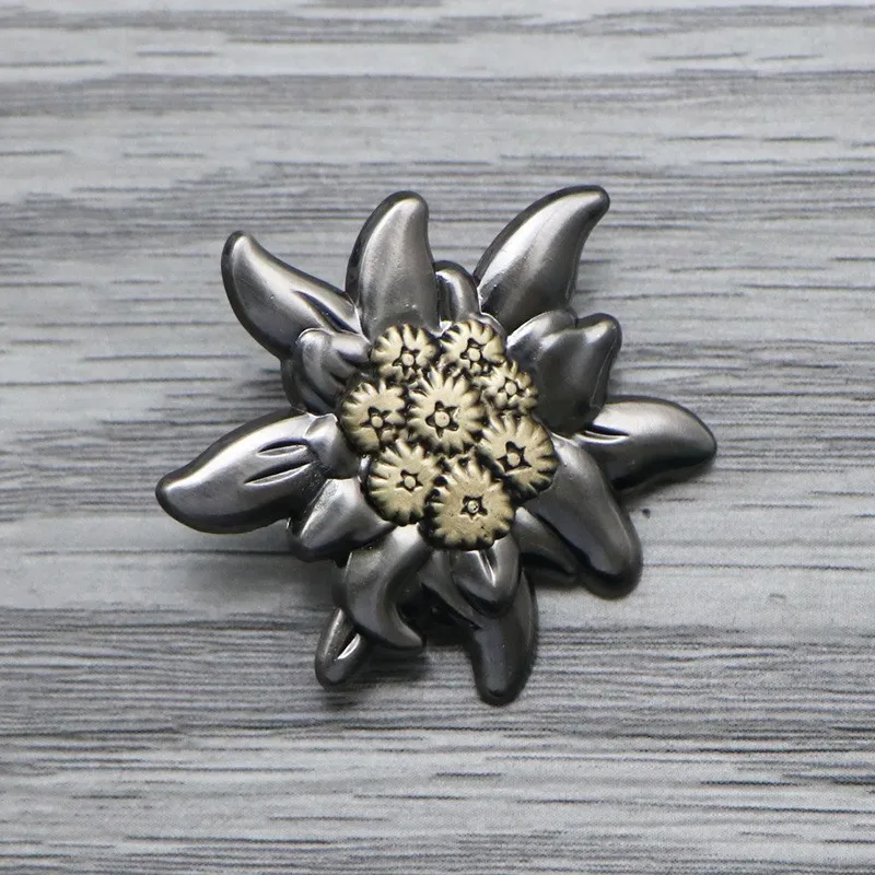 Pin's Edelweiss Emblème Chamonix Ville Ancien Vintage Métal