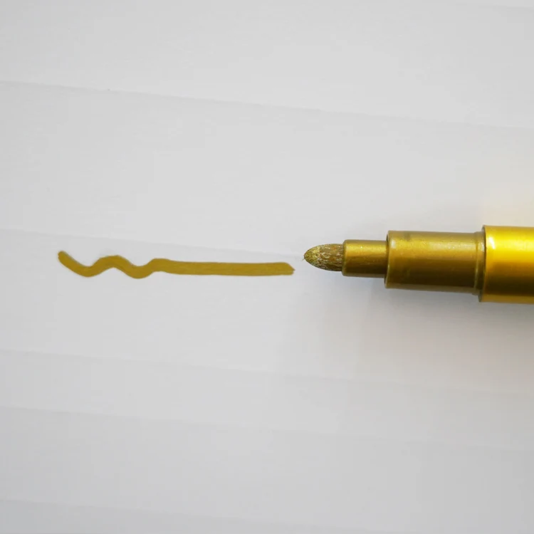 Ручка-маркер золотистая/серебристая металлическая