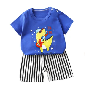Baby Summer Clothes Two Piece Suit Cotton Cartoon Print Casual Short-Sleeved Boys Clothing Sets