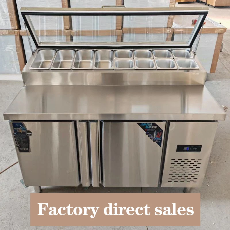 Factory Direct Customizable Stainless Steel Salad Bar Display Cabinet High Quality Cooler With Cool Climate for Sale
