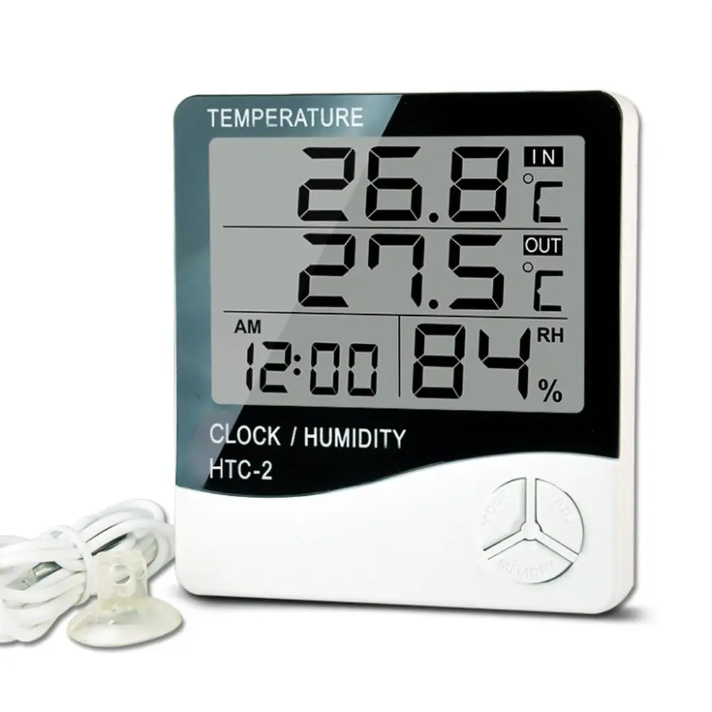 Digital LCD Thermometer Hygrometer Humidity Temperature Meter Indoor+Cable ON 