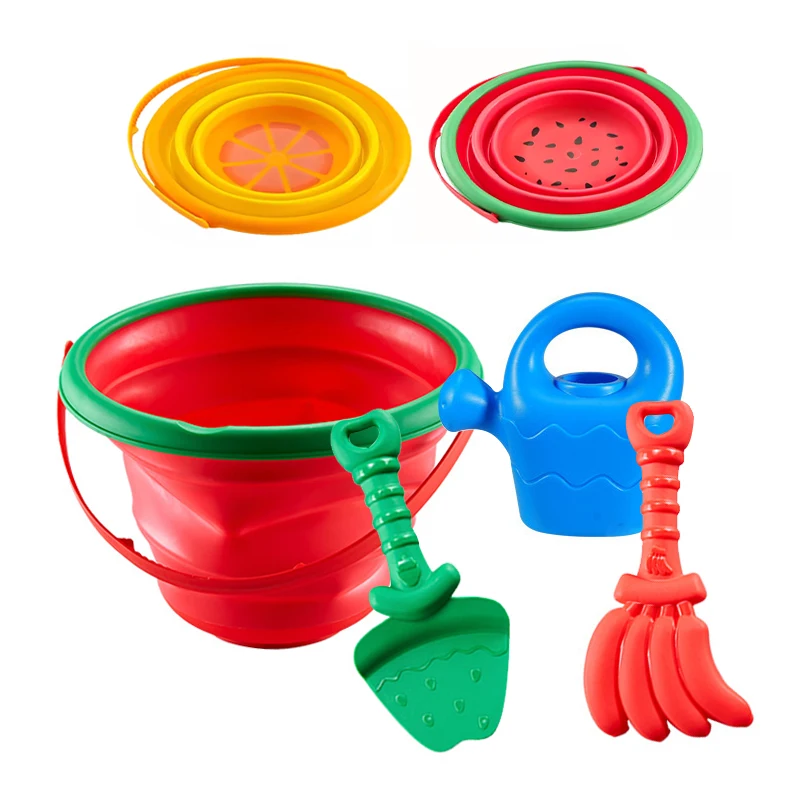 Seau à eau pliable Jeux d'été pour enfants Jeux de plage en plein air Jouets de sable Ensemble de jeu avec pelle Jouet de fouille