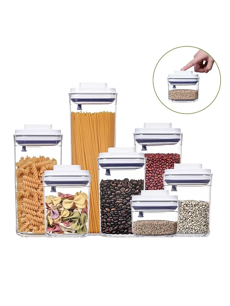 6piece Pack Push Button Pop Up Container Box With Lids Grain Cereal