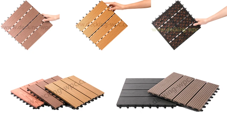 Modern waterproof WPC tile pedestal deck tiles plastic decking wooden deck for terraces