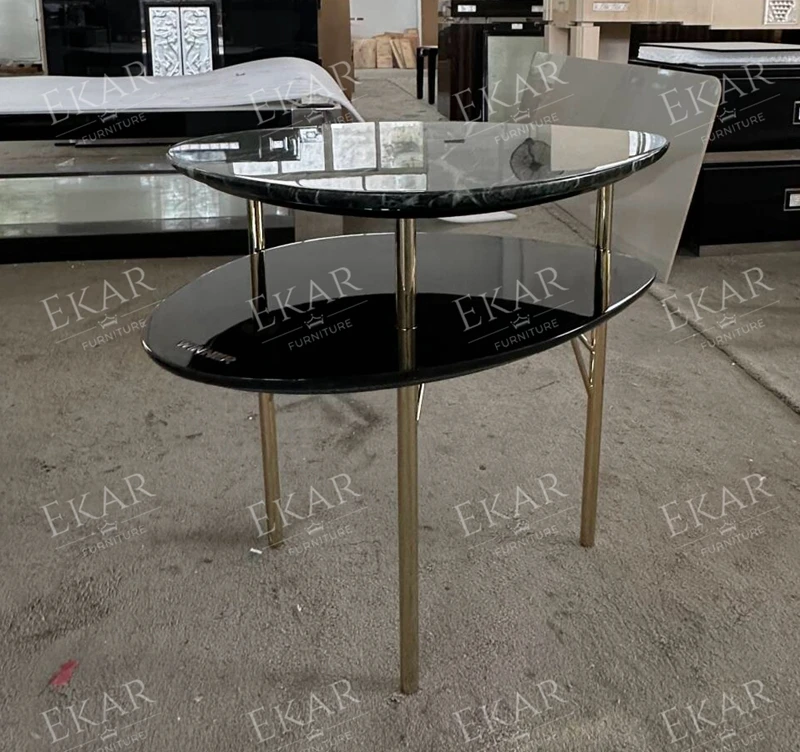 product modern green marble corner table for living room crystal steel console furniture with decorative hardware home furniture use130-68